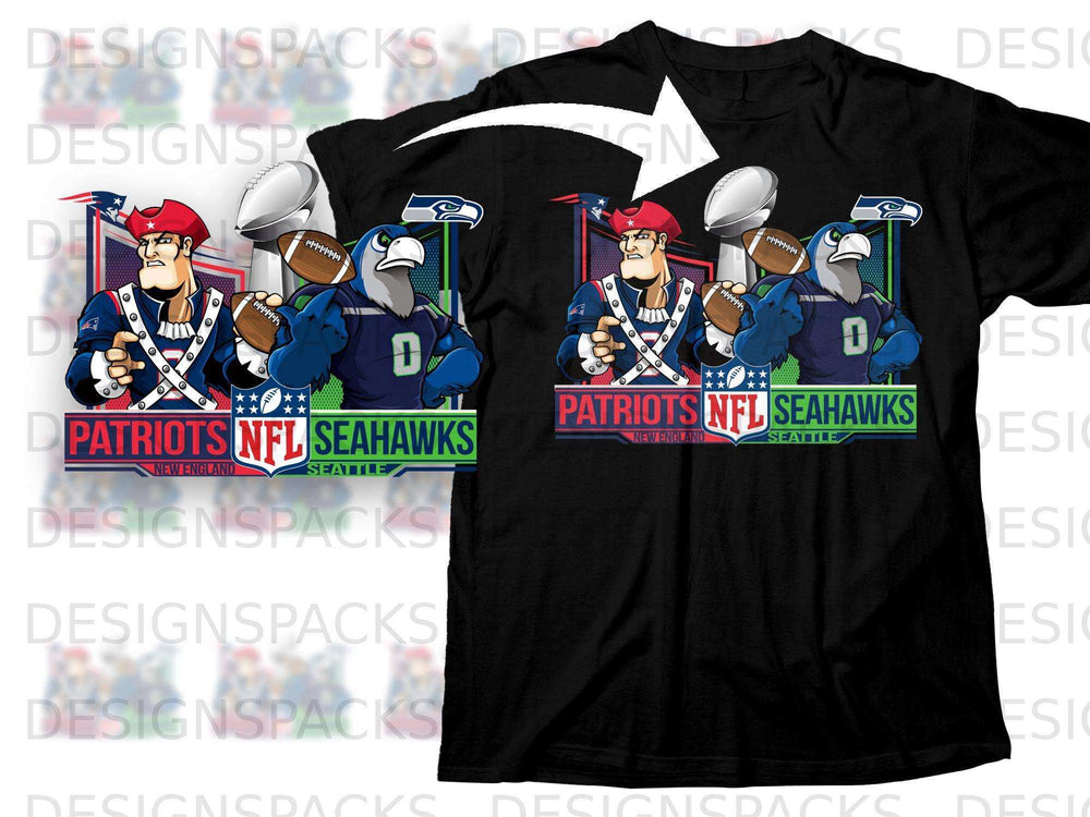 Patriots vs Seahawks NFL New England Seattle T-shirt