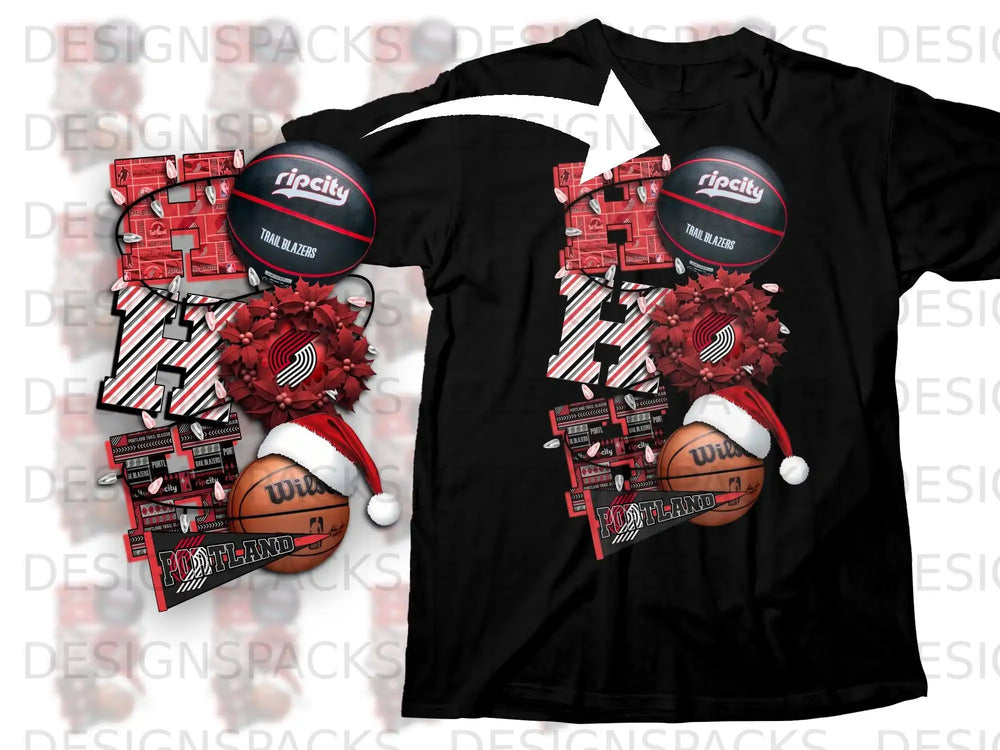 Festive Rip City Trail Blazers Holiday Basketball Shirt