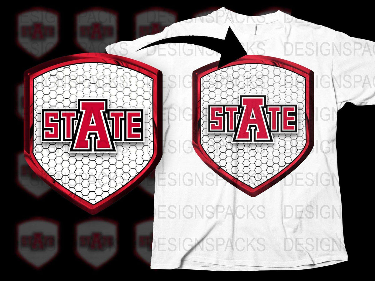 State University Sports Fan T-Shirt, Collegiate Graphic Tee, Red White Team Apparel, Unisex Casual Wear