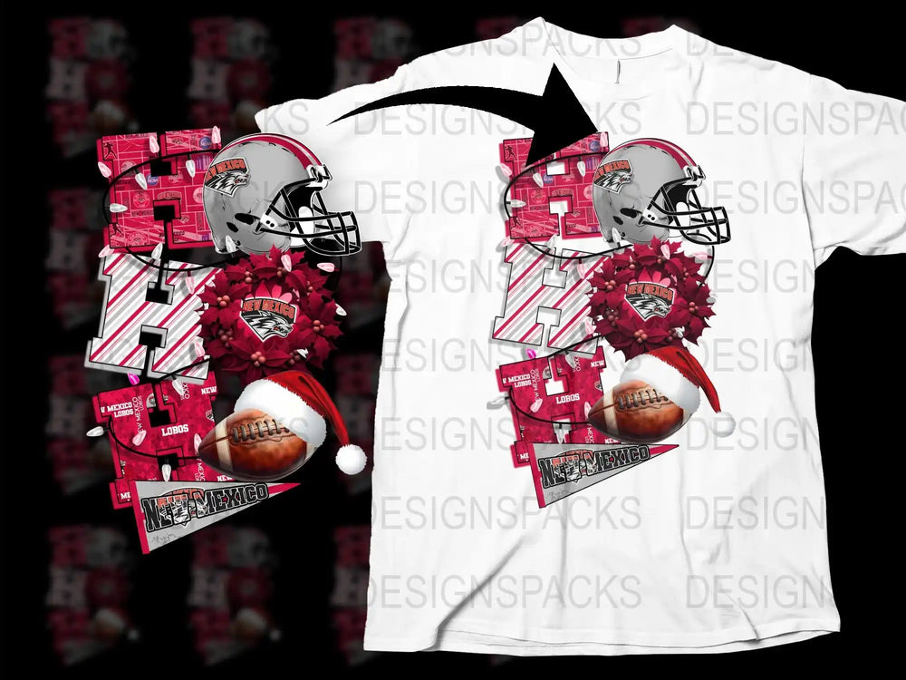 Men's Football Graphic T-Shirt, Red and White Sports Tee, Helmet and Ball Design, Casual Athletic Apparel