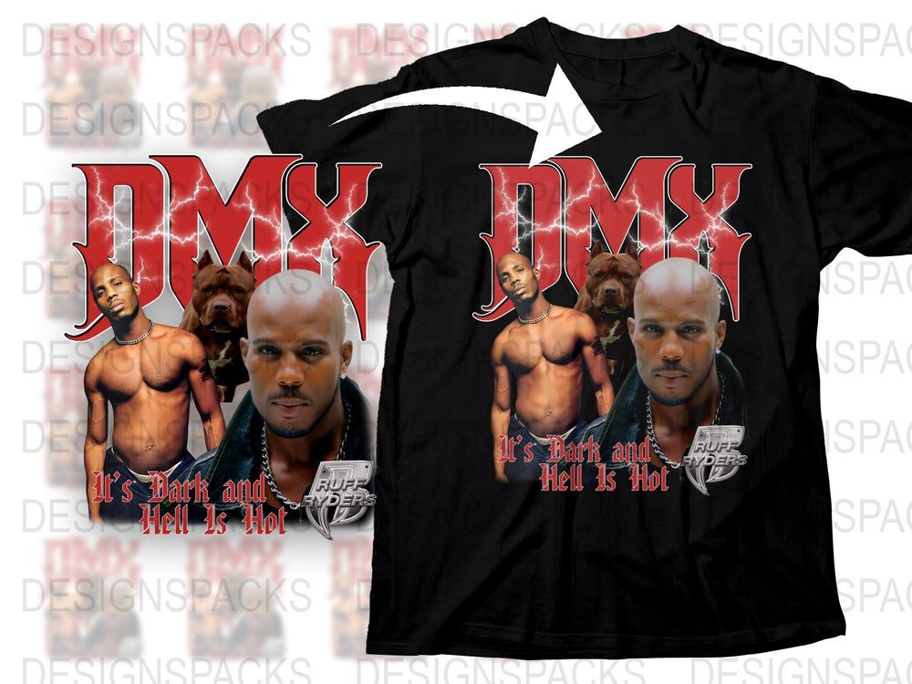 DMX T-Shirt, It's Dark and Hell Is Hot Album Cover, Hip Hop Tee, Vintage Graphic Shirt, Black Cotton Top