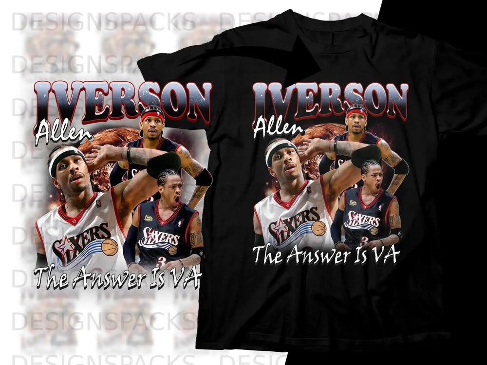 Allen Iverson "The Answer Is VA" t-shirt design.