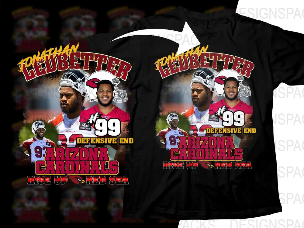 Jonathan Ledbetter #99 Arizona Cardinals t-shirt design for DTF/DTG printing
