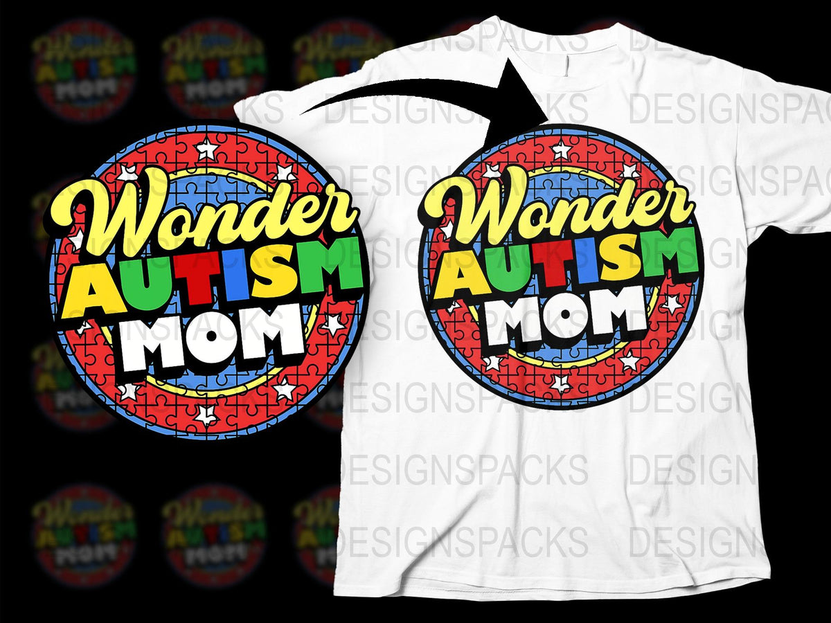 Wonder Autism Mom T-Shirt, Colorful Support Awareness Tee, Gift for Mothers, Special Needs Parenting Top