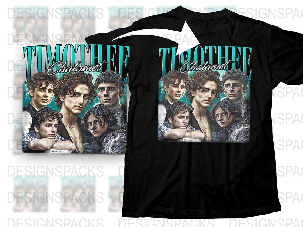 Timothee Chalamet Fan T-Shirt, Movie Graphic Tee, Actor Print Shirt, Black Cotton Top, Unisex Clothing Gift Ideas
