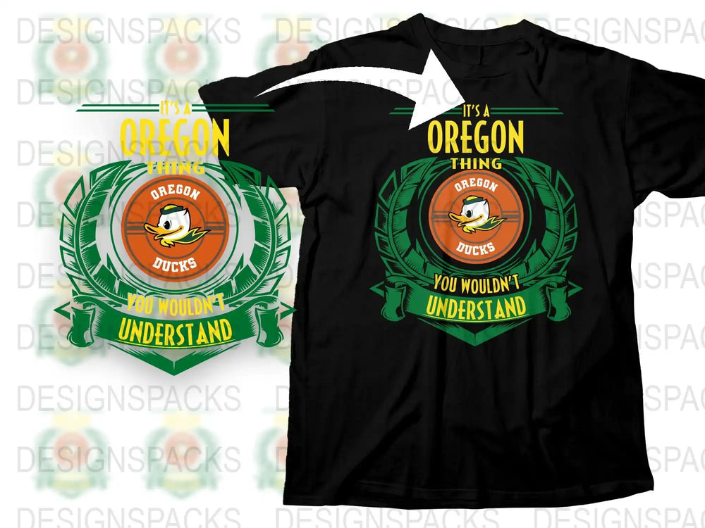 Oregon Ducks T-Shirt, It's a Oregon Thing Slogan, College Sports Fan Tee, Green and Yellow Duck Design, Unisex Graphic Shirt