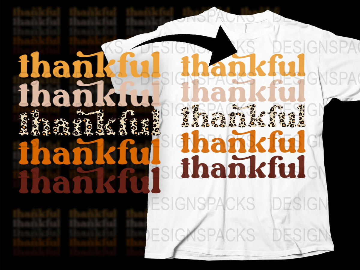 Thankful Leopard Print T-Shirt Thanksgiving Fall Fashion Women Men Casual Tee