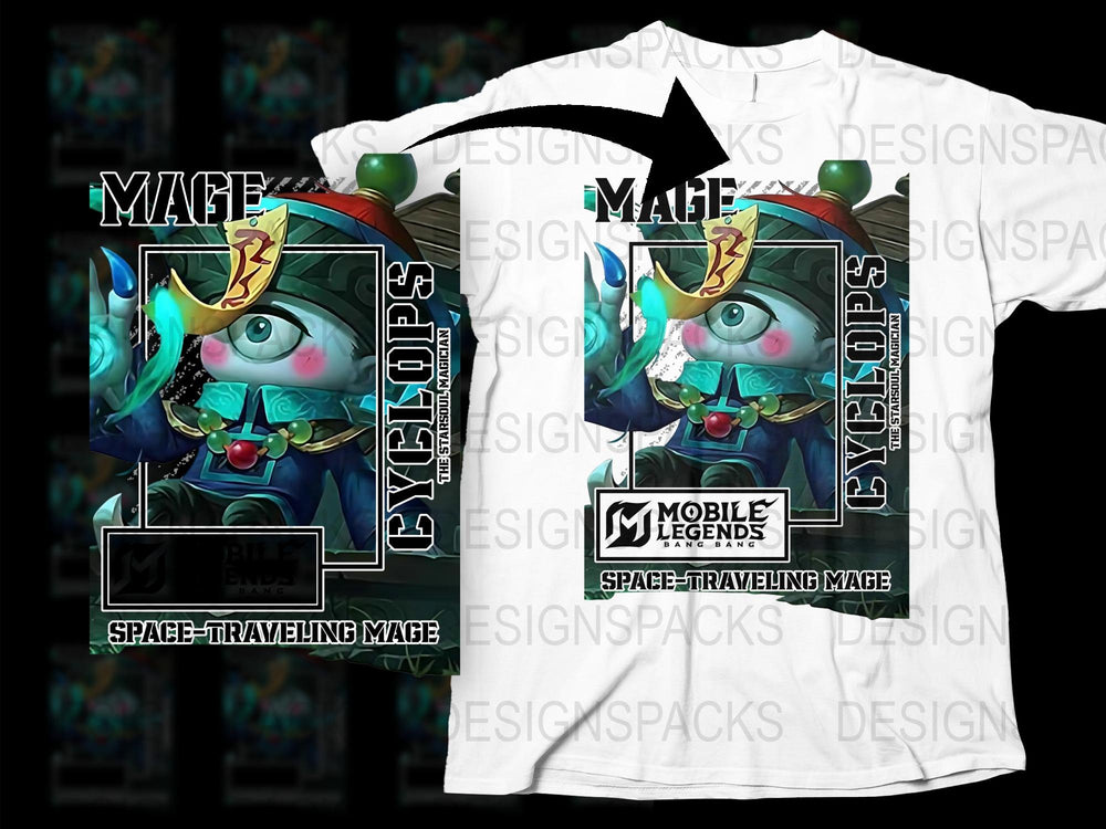 Mobile Legends Cyclops Space Traveling Mage Graphic T-Shirt, Gamer Apparel, Fantasy Character Tee