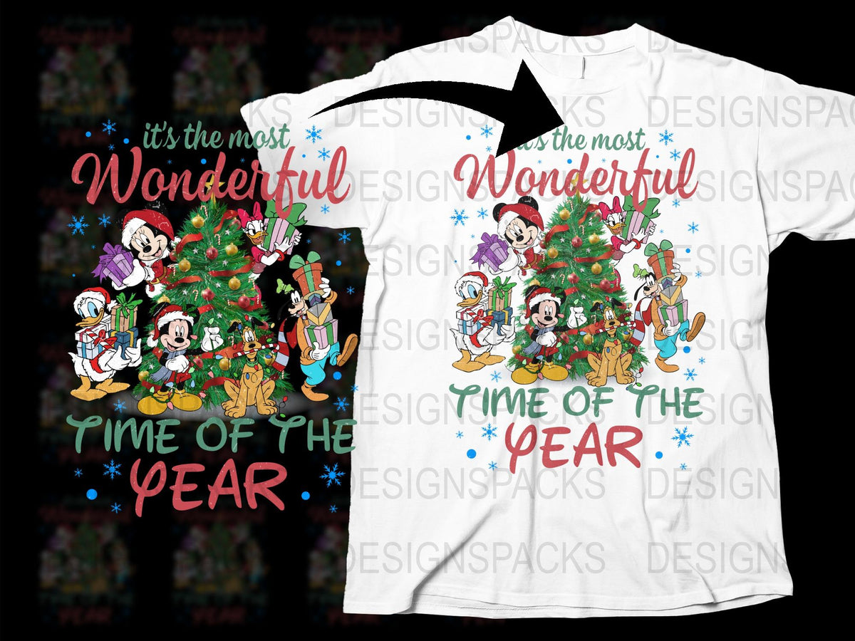 Disney Christmas T-Shirt, Mickey and Friends Holiday Tee, Family Matching Festive Shirts, Colorful Xmas Apparel for All Ages