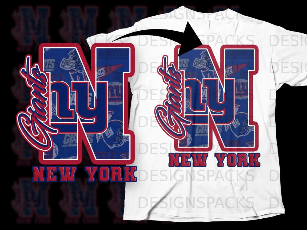 New York Giants NY Logo Graphic Design Printed Shirt