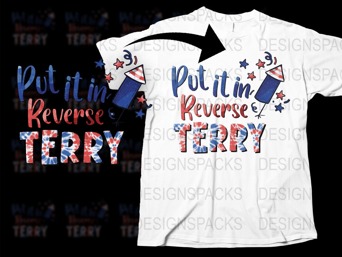 Patriotic Terry Put it in Reverse Firework Design T-Shirt, 4th of July Celebration Tee, Unisex Summer Graphic Shirt