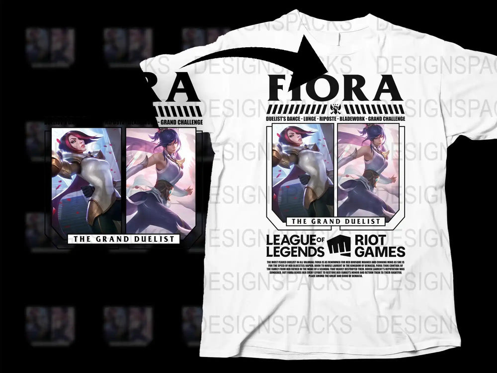 League of Legends Fiora The Grand Duelist Graphic T-Shirt, Gaming Apparel, Riot Games Merchandise