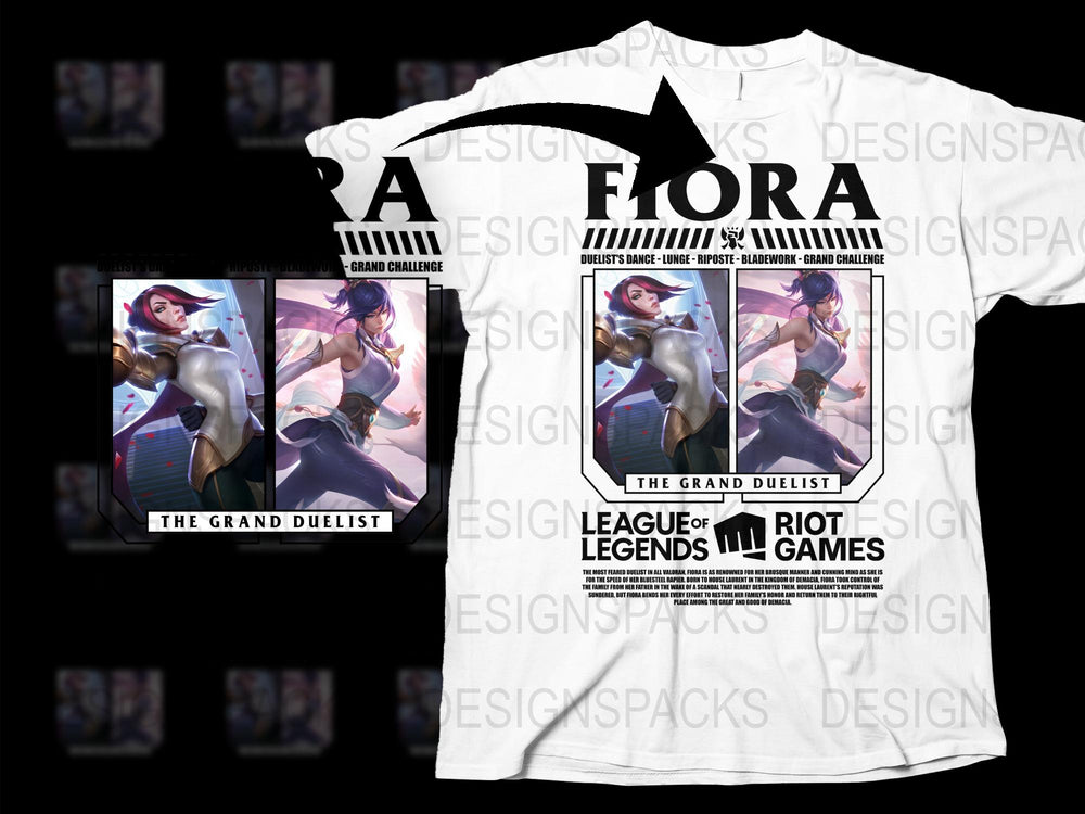 League of Legends Fiora The Grand Duelist Graphic T-Shirt, Gaming Apparel, Riot Games Merchandise