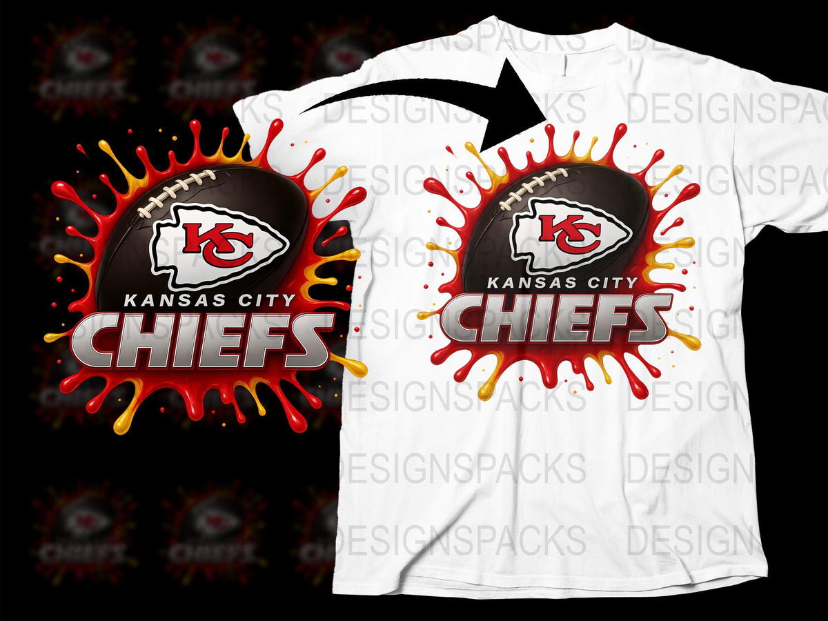 Kansas City Football Team T-Shirt Graphic Print Unisex Casual Sportswear Tee