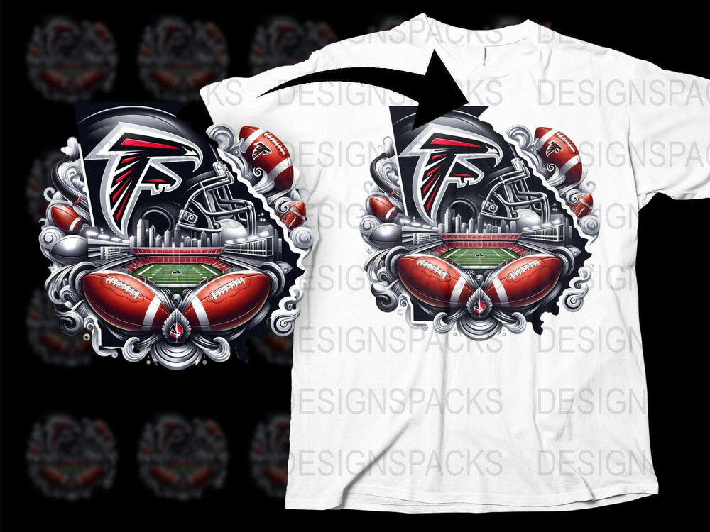 Atlanta Falcons Graphic T-Shirt, NFL Team Logo Football Design, Sports Fan Apparel, Unisex White Tee