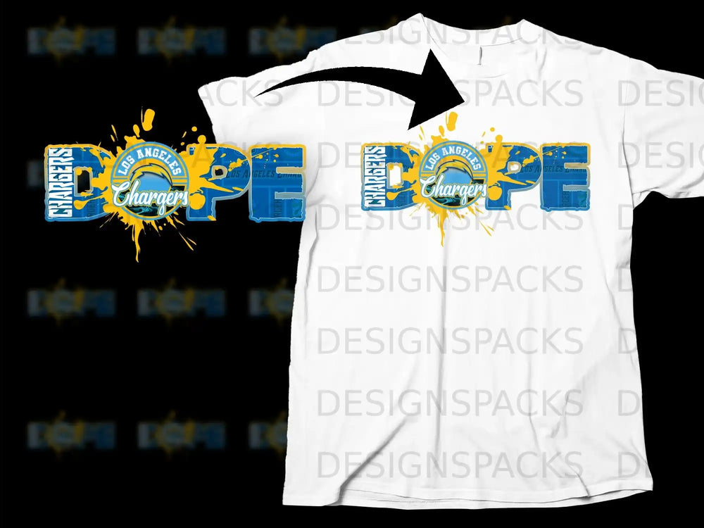 Los Angeles Chargers Dope Graphic T-Shirt