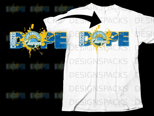Los Angeles Chargers Dope Graphic T-Shirt