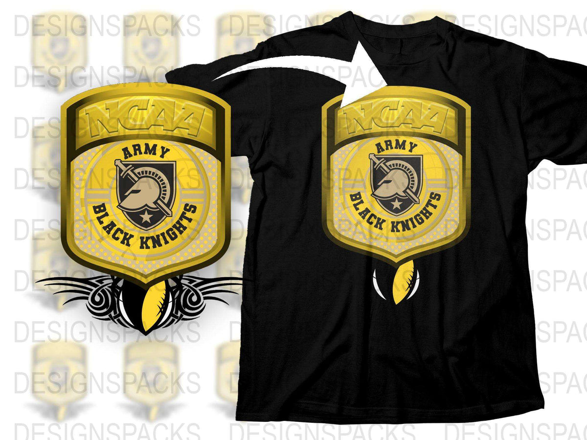 Army Black Knights NCAA Logo Graphic T-Shirt, Men's Yellow and Black Tee, Sports Fan Apparel, Casual Wear