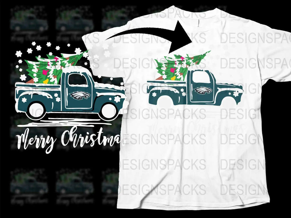 Vintage Truck Christmas Tree T-Shirt, Festive Holiday Graphic Tee, Winter Season Casual Apparel