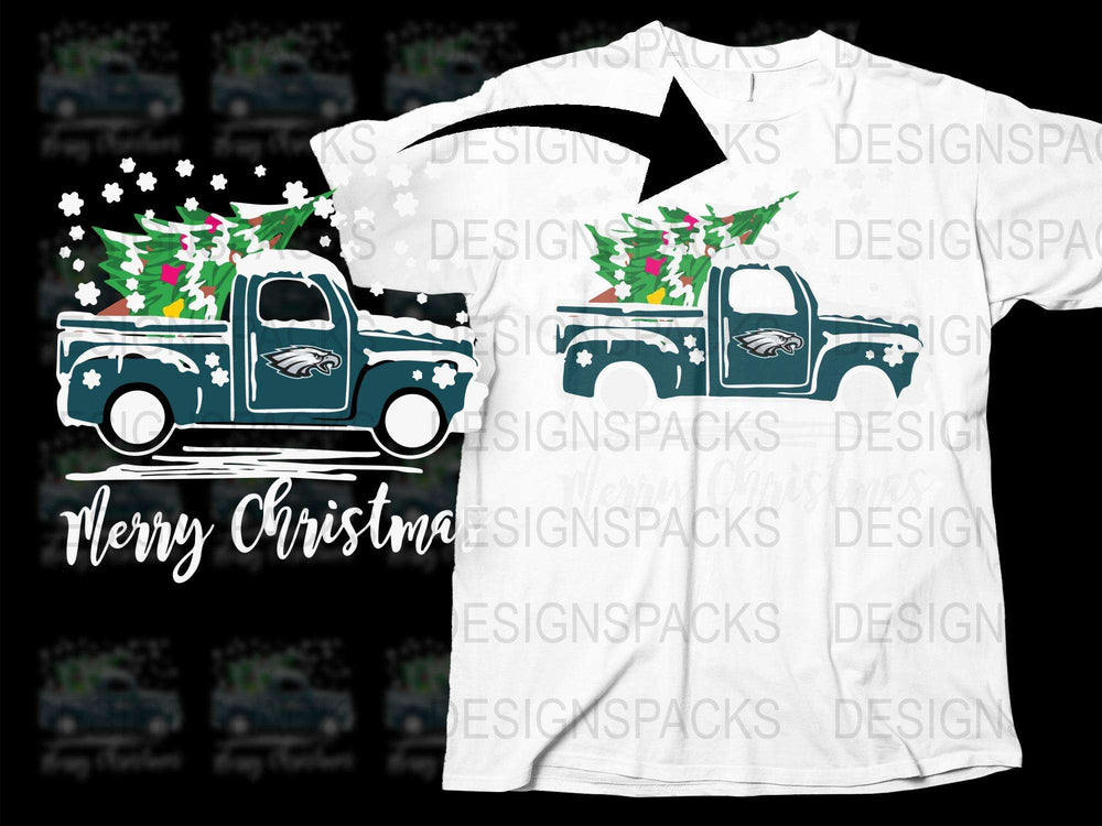 Vintage Truck Christmas Tree T-Shirt, Festive Holiday Graphic Tee, Winter Season Casual Apparel