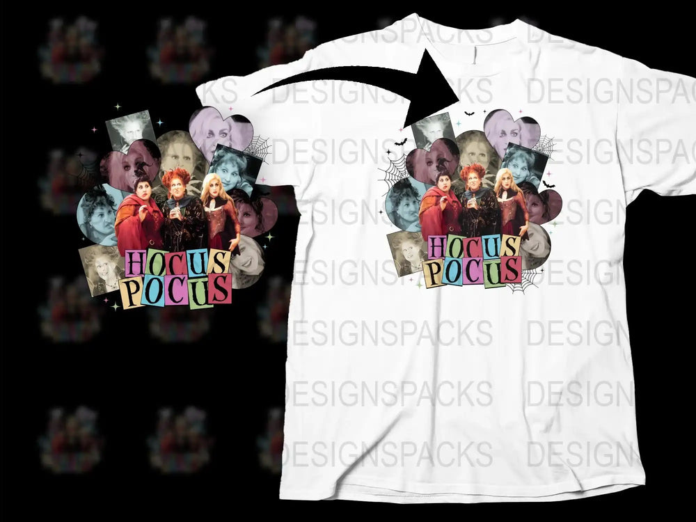 Hocus Pocus T-Shirt, Vintage Halloween Movie Graphic Tee, Witchy Sister Fan Gift, Unisex Full Print Shirt