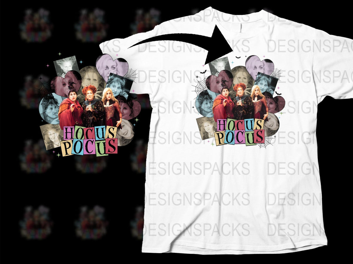Hocus Pocus T-Shirt, Vintage Halloween Movie Graphic Tee, Witchy Sister Fan Gift, Unisex Full Print Shirt