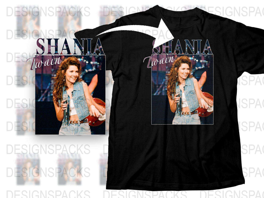 Shania Twain Vintage Concert T-Shirt, 90s Music Tee, Retro Pop Star Graphic Shirt, Unisex Fashion Top.
