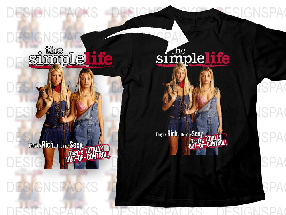 The Simple Life Retro TV Show T-Shirt, Vintage Paris and Nicole Graphic Tee, 2000s Pop Culture Fashion Top