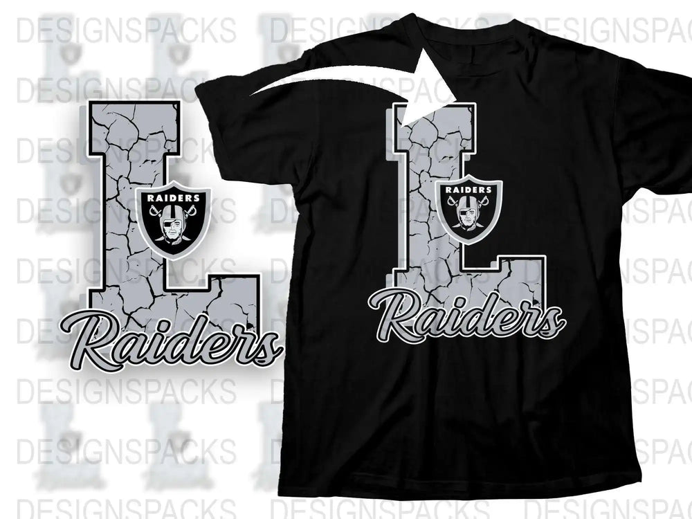 Raiders Graphic T-Shirt, Classic Black Sports Team Fan Tee, Casual Football Apparel