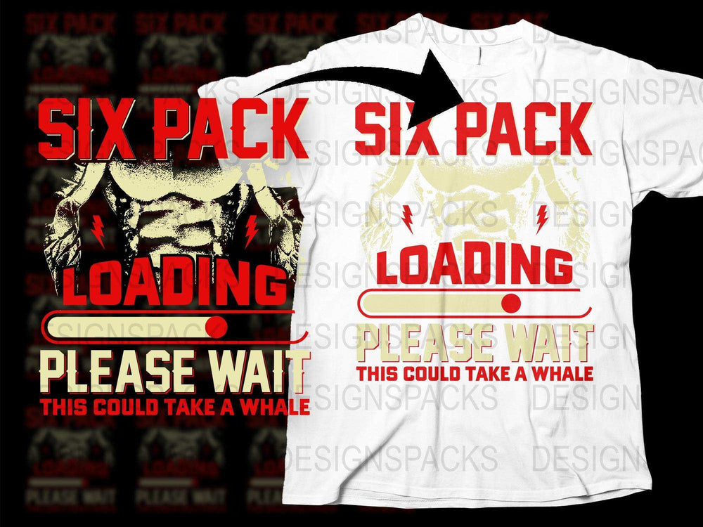 Funny Workout T-Shirt, Six Pack Loading Graphic Tee, Gym Humor, Fitness Apparel, Unique Gift for Him, Casual Wear