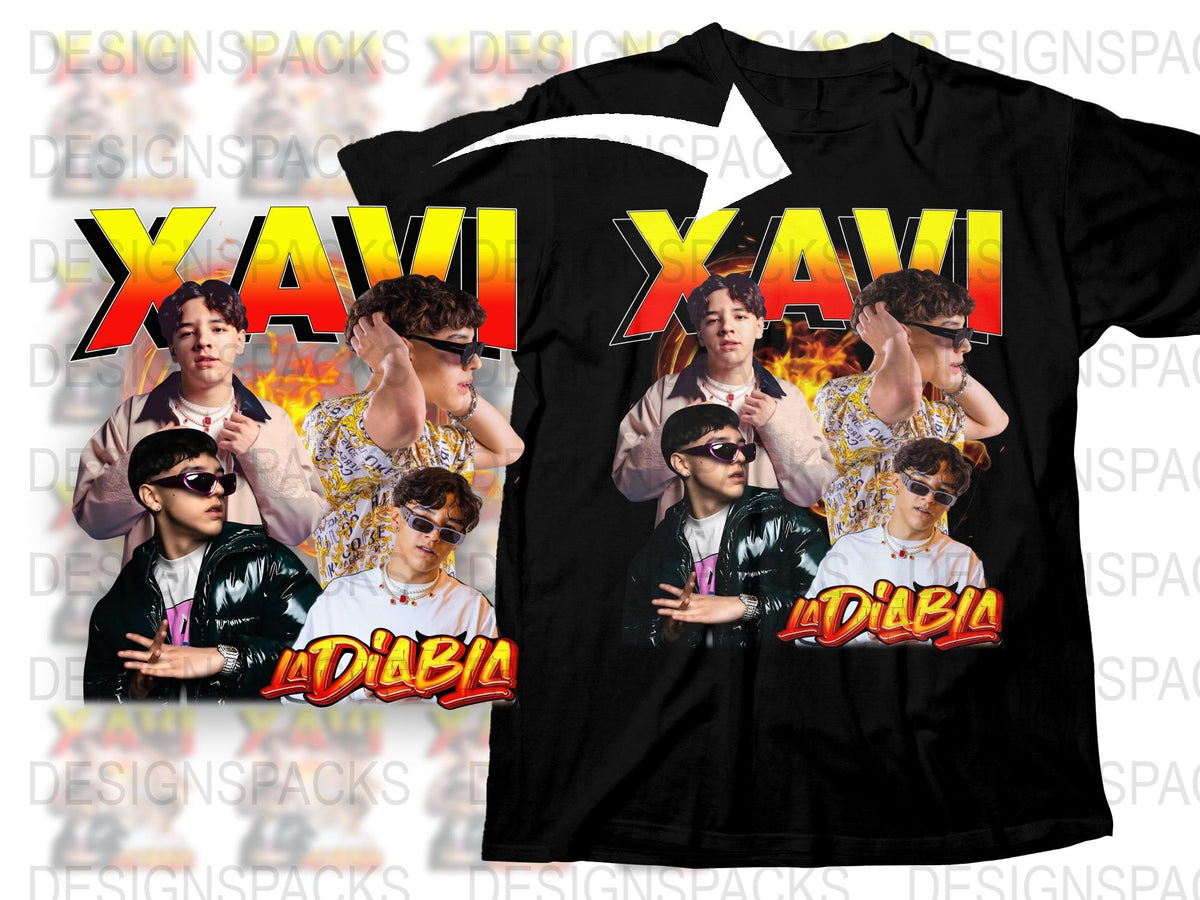 Xavi La Diabla T-Shirt, Urban Streetwear Graphic Tee, Bold Unisex Fashion Top, Hip-Hop Style Clothing