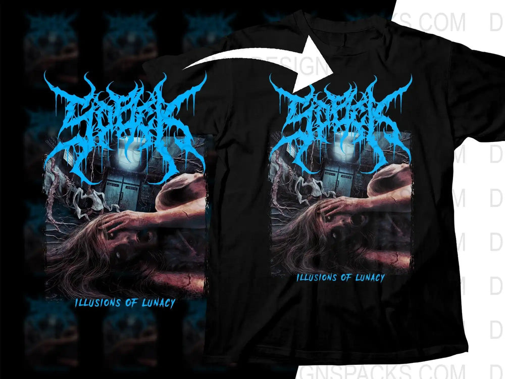 Sobek Illusions Of Lunacy Disturbing Horror Fantasy Rock Illusion Png Halftone Digital Download
