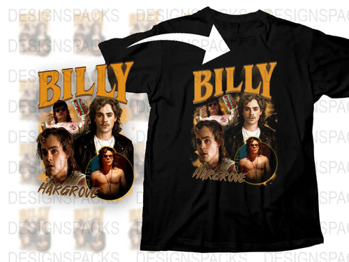 Billy Hargrove Graphic T-Shirt, Vintage Style, Stranger Things Inspired Tee, Retro 80s Design, Fan Merchandise, Soft Cotton Shirt