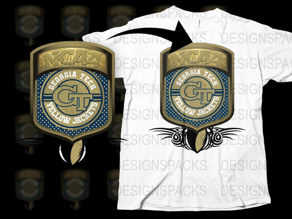 Georgia Tech Yellow Jackets NCAA Logo T-Shirt, College Sports Apparel, Fan Gear, Graphic Tee