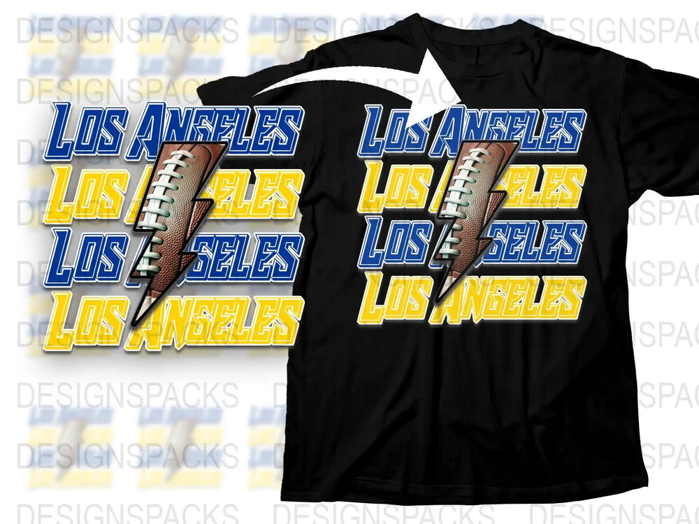 Los Angeles Football Graphic T-Shirt, Vintage Sports Tee, Bold Text Design, Casual Wear