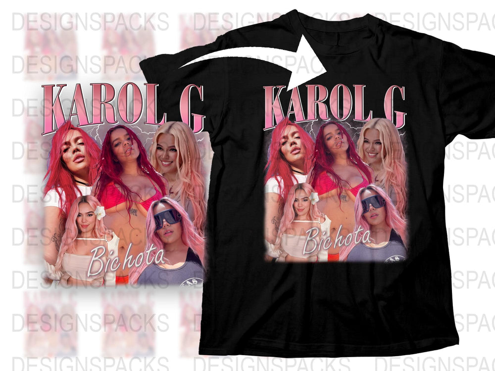 Karol G Inspired T-Shirt, Bichota Graphic Tee, Women's Fashion, Urban Music Fans, Trendy Pop Tee