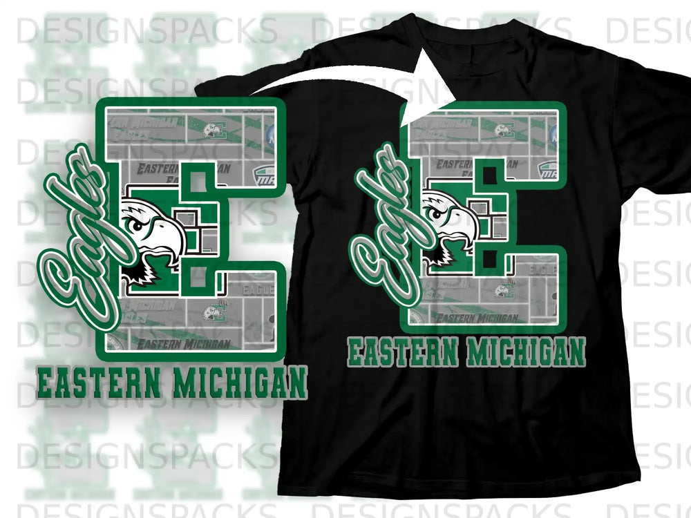 Eastern Michigan Eagles Graphic Design Shirt