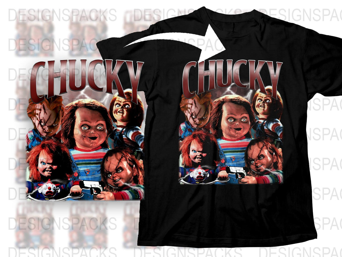 Chucky Horror Movie Graphic T-Shirt, Vintage Retro Style Tee, Collector's Item, Classic Film Merchandise