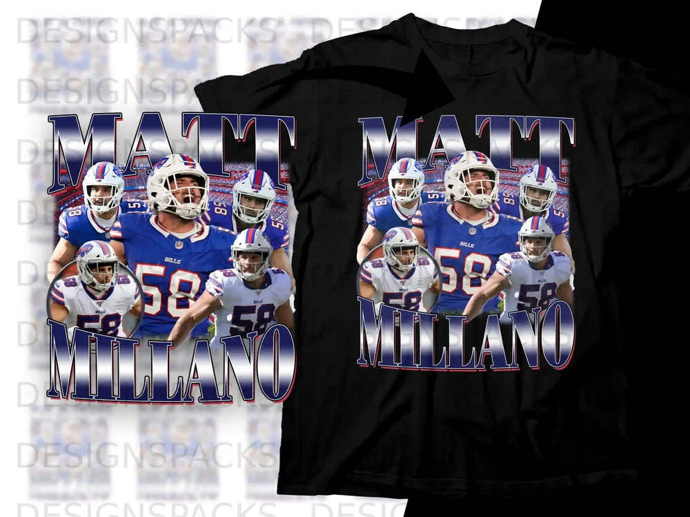 Buffalo Bills jersey with Matt Milano's name and number 58.