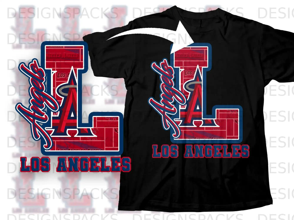 Los Angeles Angels Retro Style Graphic T-shirt