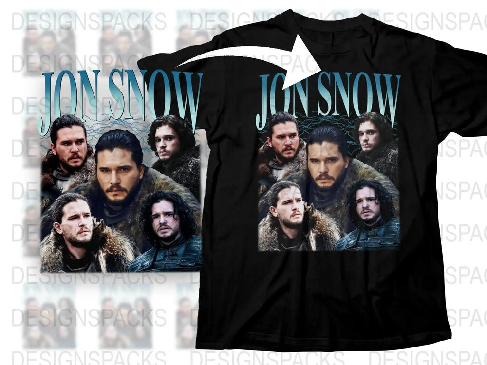 Jon Snow Graphic T-Shirt, Game of Thrones Inspired Tee, Multiple Poses, Unisex Fan Apparel