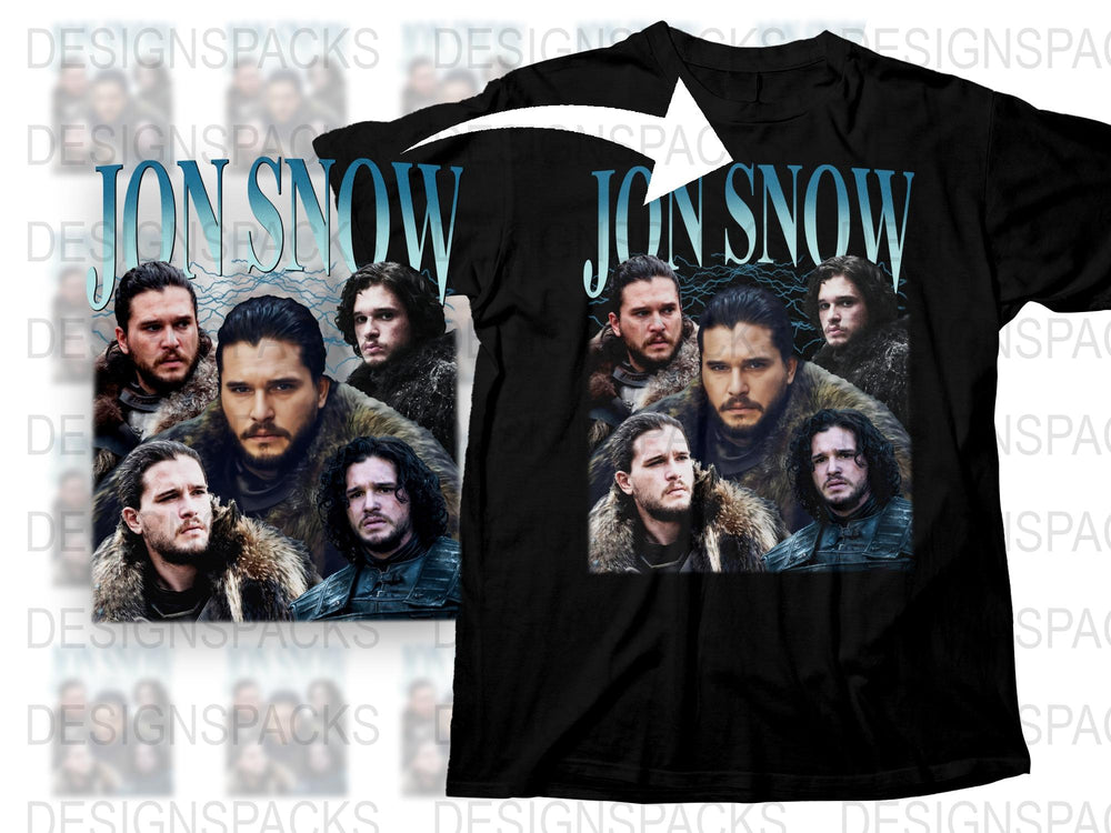 Jon Snow Graphic T-Shirt, Game of Thrones Inspired Tee, Multiple Poses, Unisex Fan Apparel