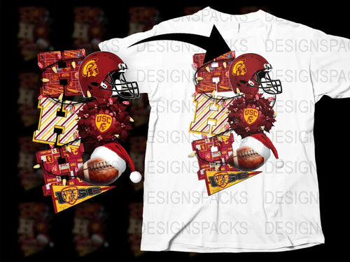 USC Football Collage Graphic T-Shirt, Vintage Sports Fan Apparel, Unique College Football Tee, Gift for USC Trojans Fans
