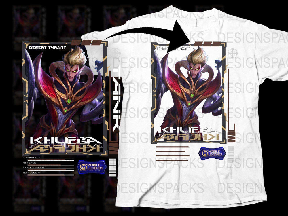 Mobile Legends Khufra T-Shirt, Desert Tyrant Graphic Tee, Gaming Apparel, Unisex Fashion