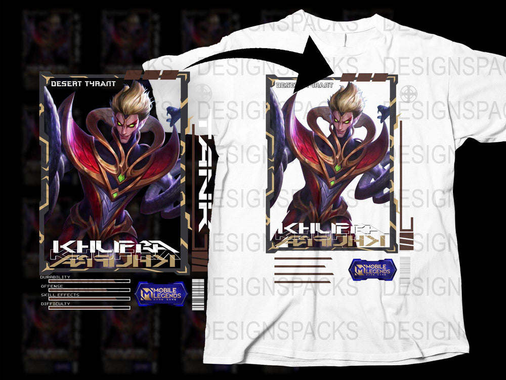 Mobile Legends Khufra T-Shirt, Desert Tyrant Graphic Tee, Gaming Apparel, Unisex Fashion