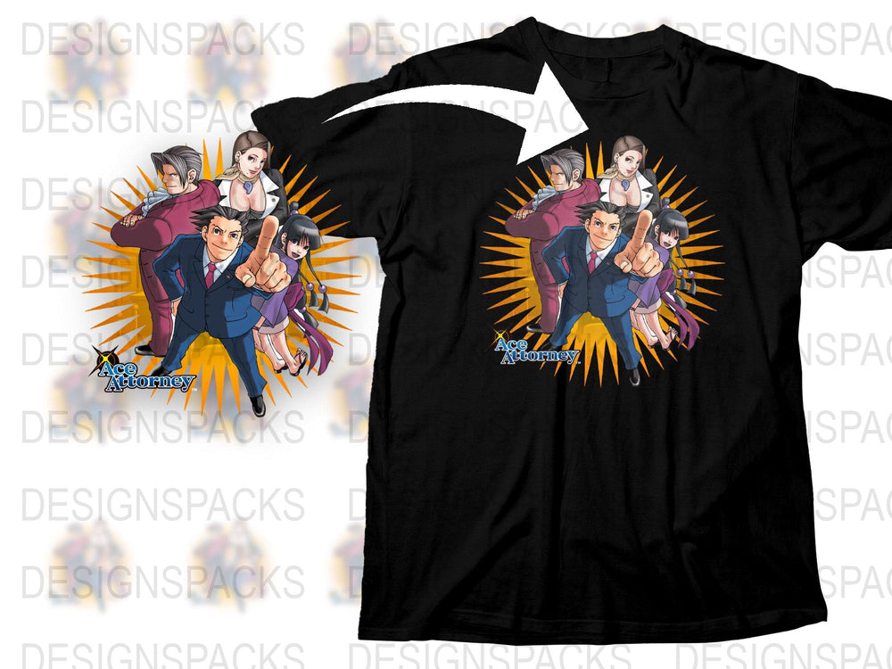 Ace Attorney Anime T-Shirt, Phoenix Wright Graphic Tee, Unisex Video Game Shirt, Manga Fan Apparel