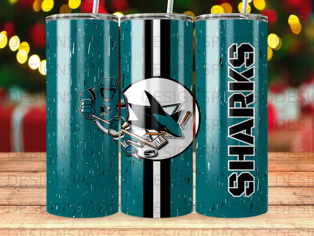 San Jose Sharks Hockey Player Design Teal Tumbler product type