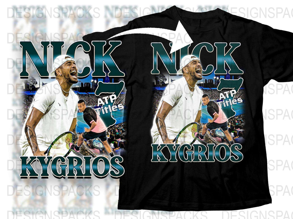 Nick Kyrgios Tennis T-Shirt, ATP Finals Graphic Tee, Sports Fan Apparel, Athletic Casual Wear, Trendy Sports Shirt