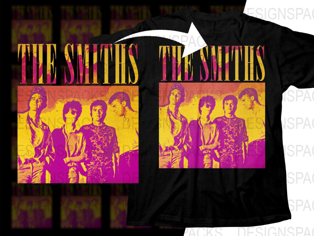 The Smiths band graphic t-shirt design, vibrant retro print, DTF/DTG ready, instant download