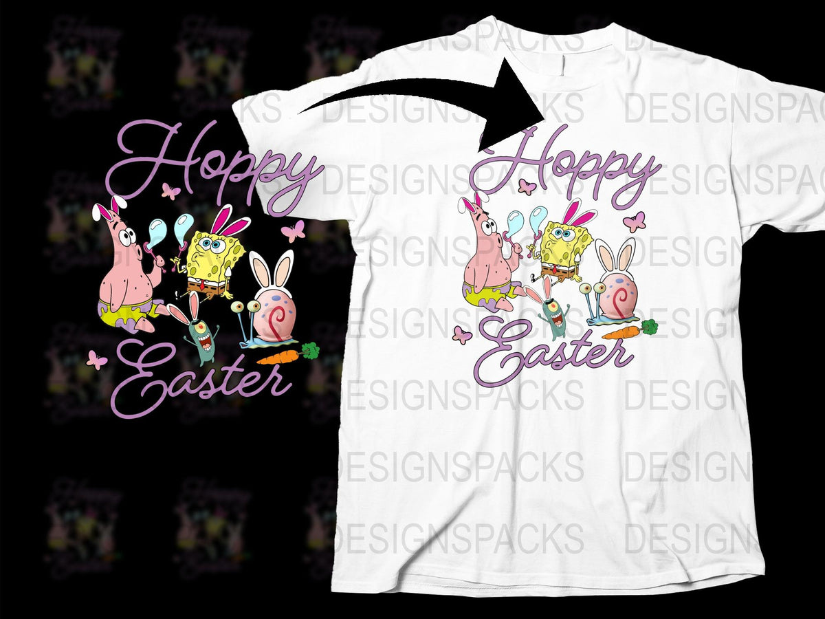 Happy Easter T-Shirt, Cute Bunny Graphic Tee, Spring Holiday Fashion, Fun Kids and Adult Sizes